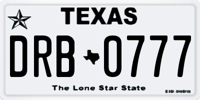 TX license plate DRB0777