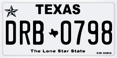 TX license plate DRB0798