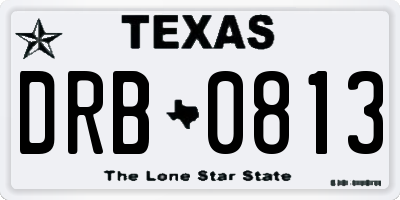 TX license plate DRB0813