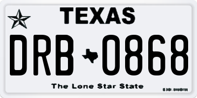 TX license plate DRB0868