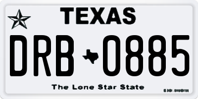 TX license plate DRB0885