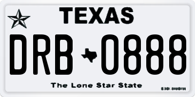 TX license plate DRB0888