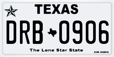 TX license plate DRB0906