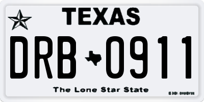 TX license plate DRB0911