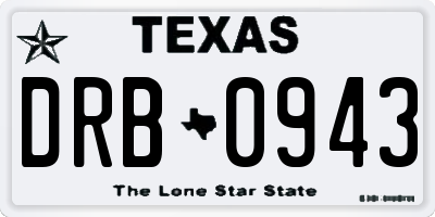 TX license plate DRB0943