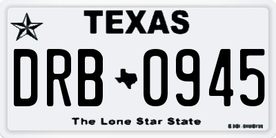 TX license plate DRB0945