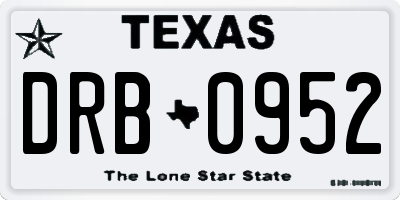 TX license plate DRB0952