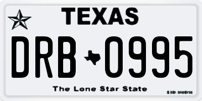 TX license plate DRB0995