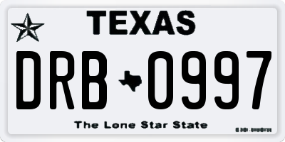 TX license plate DRB0997