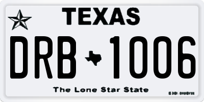 TX license plate DRB1006