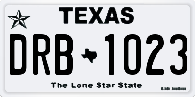 TX license plate DRB1023