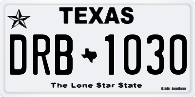 TX license plate DRB1030