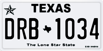 TX license plate DRB1034