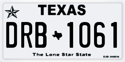 TX license plate DRB1061