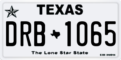 TX license plate DRB1065