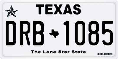 TX license plate DRB1085