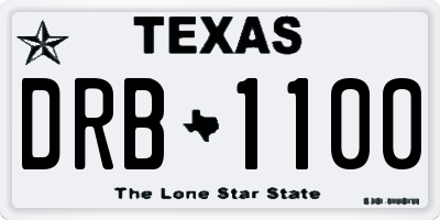 TX license plate DRB1100