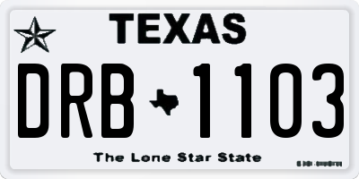 TX license plate DRB1103