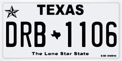 TX license plate DRB1106