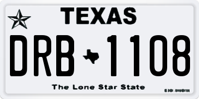 TX license plate DRB1108