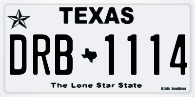 TX license plate DRB1114