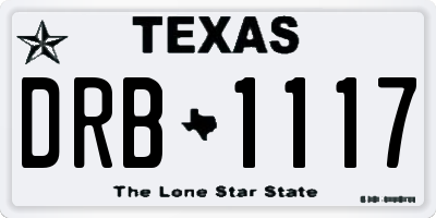TX license plate DRB1117
