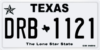 TX license plate DRB1121