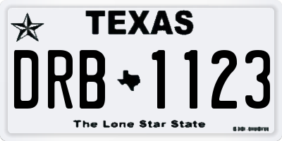 TX license plate DRB1123
