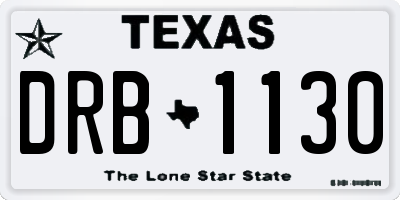 TX license plate DRB1130