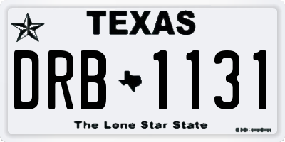 TX license plate DRB1131