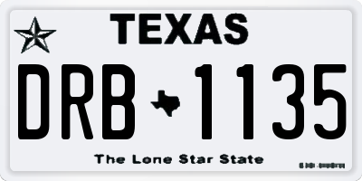 TX license plate DRB1135