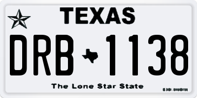 TX license plate DRB1138