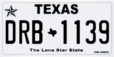 TX license plate DRB1139