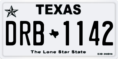 TX license plate DRB1142