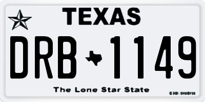 TX license plate DRB1149