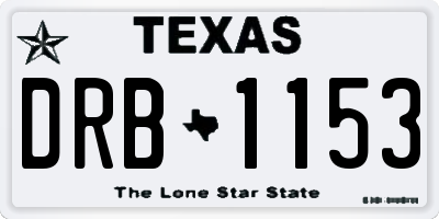 TX license plate DRB1153