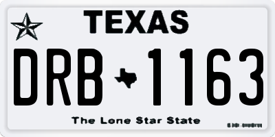 TX license plate DRB1163