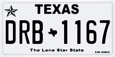 TX license plate DRB1167