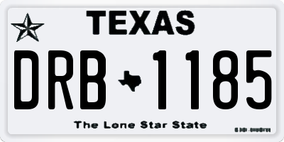 TX license plate DRB1185