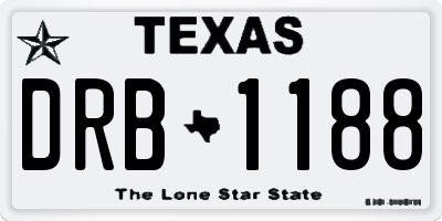 TX license plate DRB1188