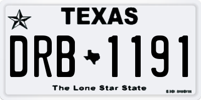 TX license plate DRB1191