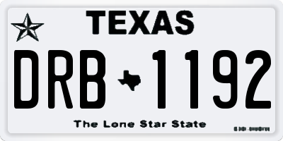 TX license plate DRB1192