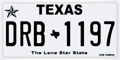 TX license plate DRB1197