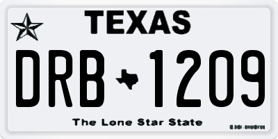 TX license plate DRB1209