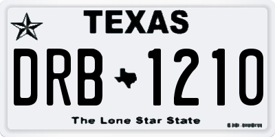 TX license plate DRB1210