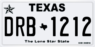 TX license plate DRB1212