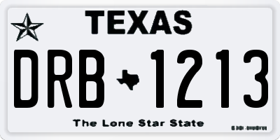 TX license plate DRB1213