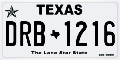 TX license plate DRB1216