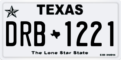 TX license plate DRB1221