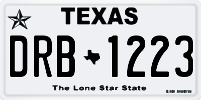 TX license plate DRB1223
